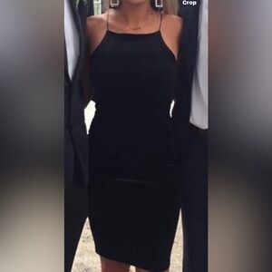Forever 21 Black Sheath Midi Velvet Dress